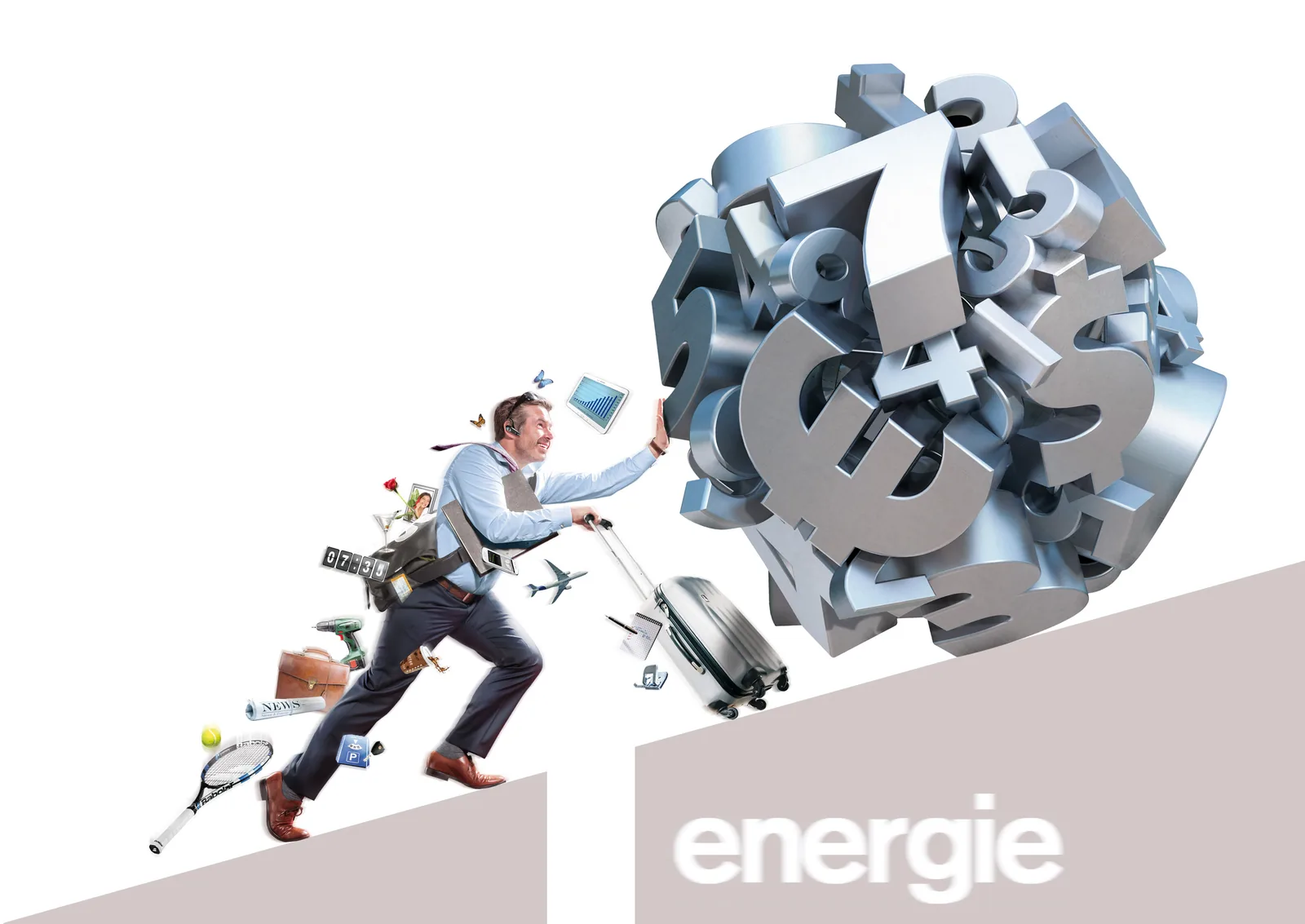 ADDITIVA energie — business motif with a chunk of numbers