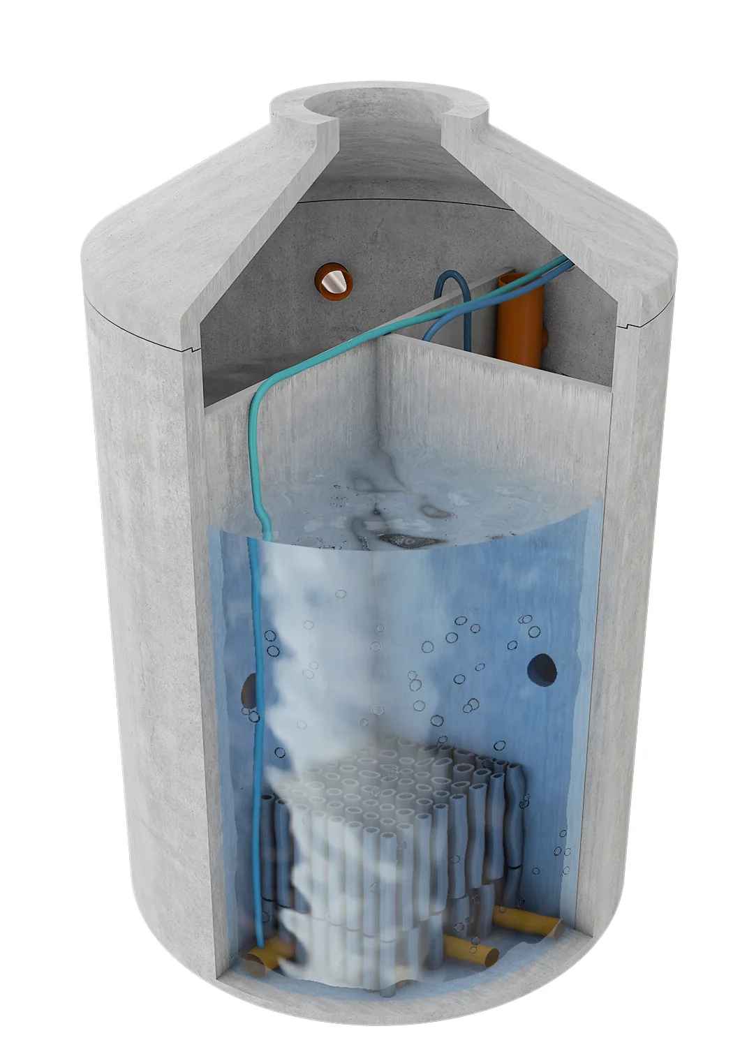 Small treatment plant in section — view 1