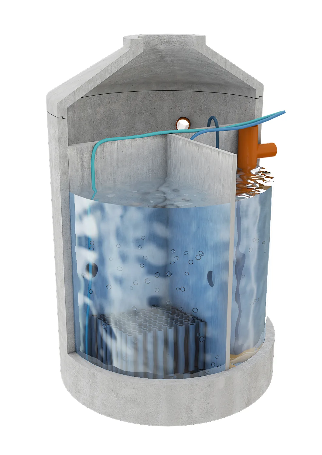 Small treatment plant in section — view 2