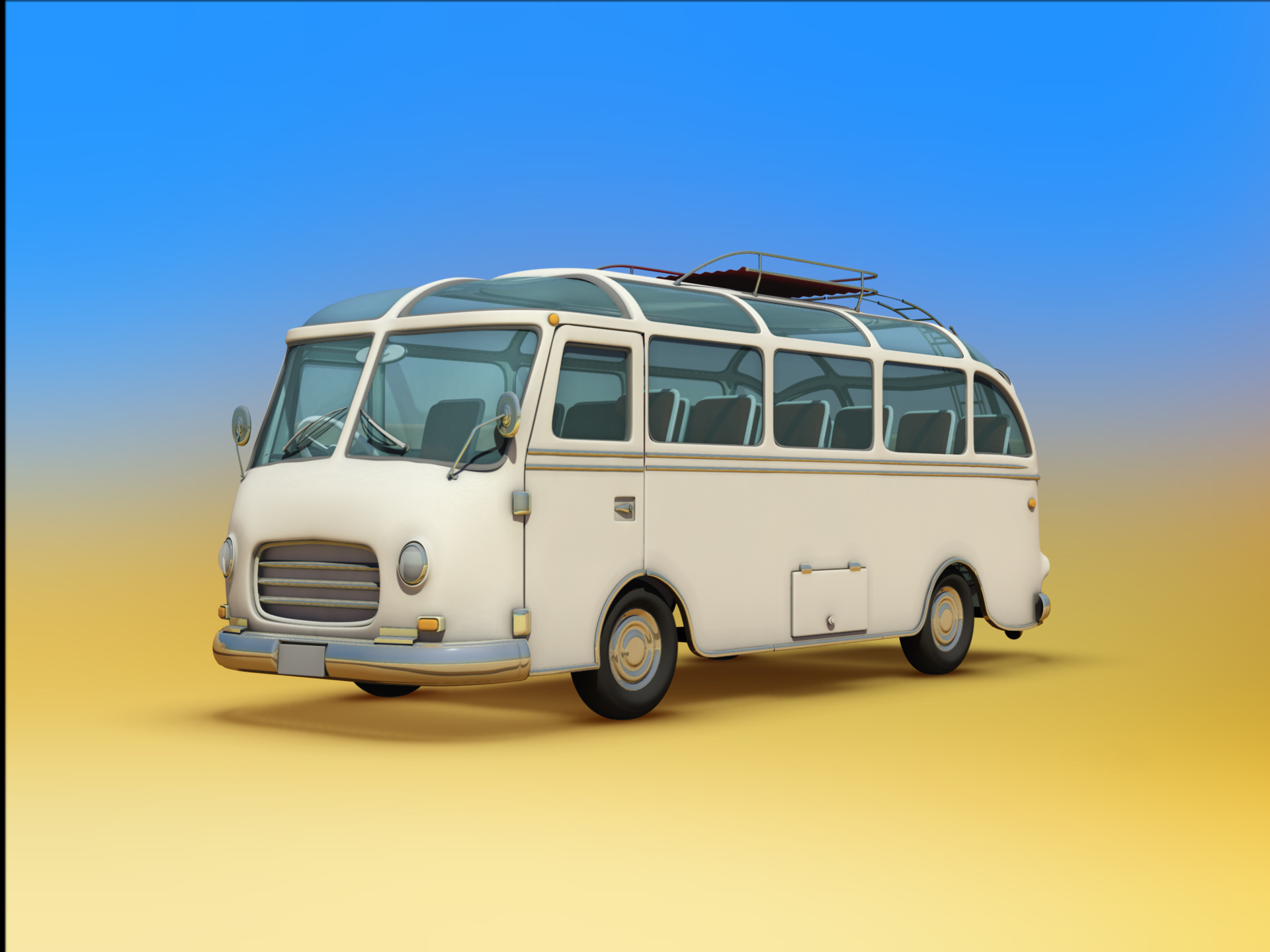 Bus — Detailansicht des 3D-Modells