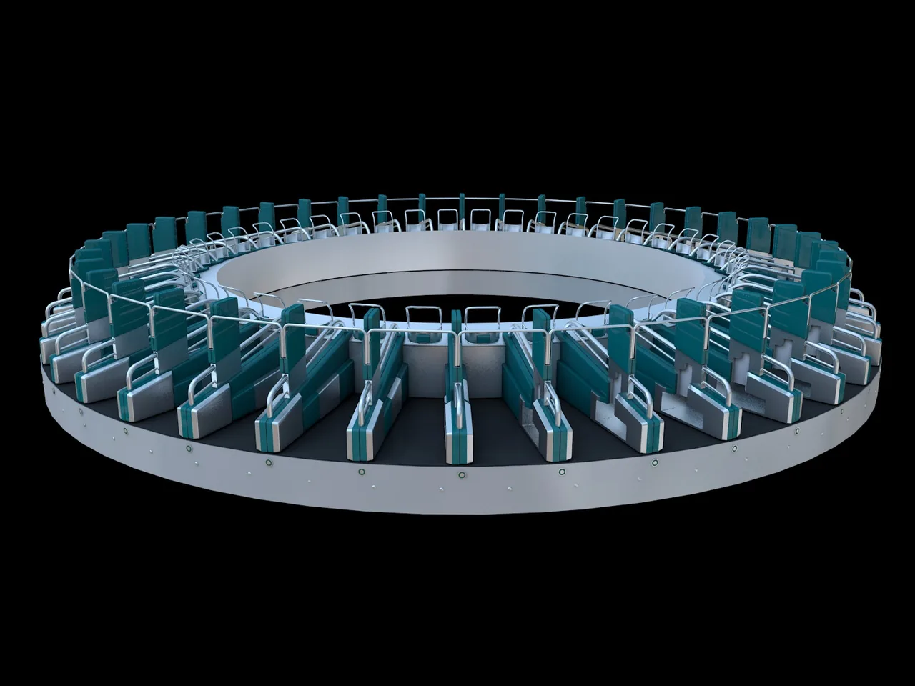 GEA Farm — rotary milking parlour rendering