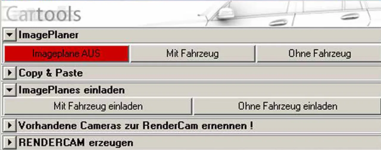 ImagePlaner — Referenzbild mit Fahrzeug geladen