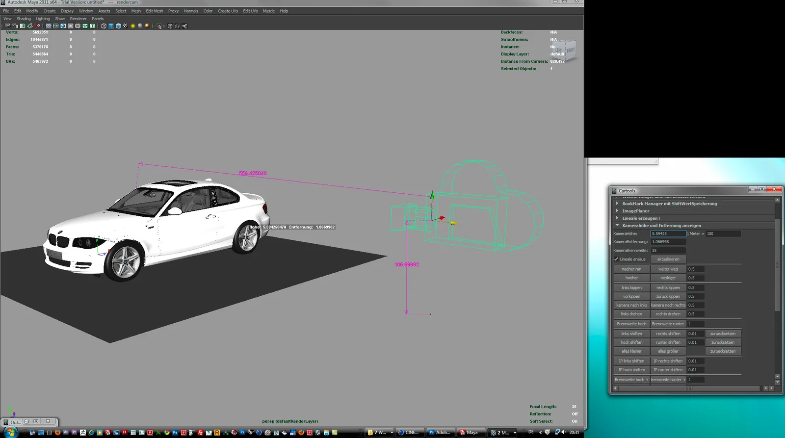 Cartools Perspective Tool — Maya MEL script for automotive CGI