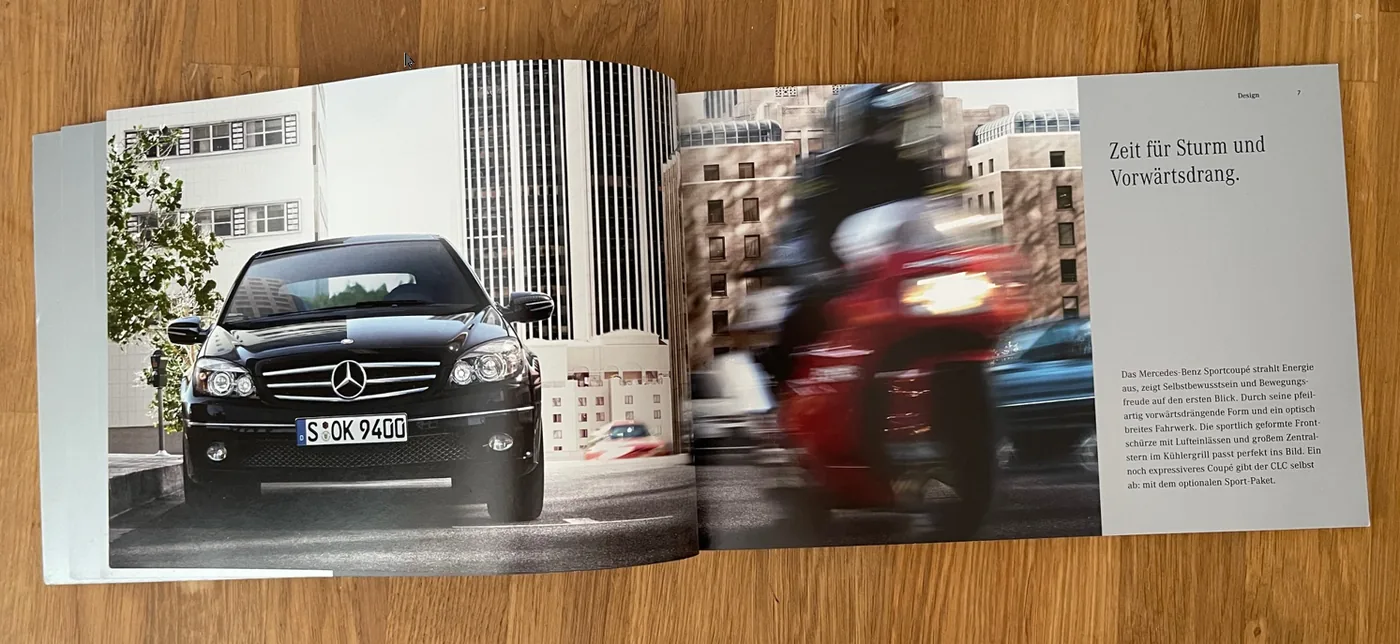 Mercedes CLC-Class — double-page spread in the printed catalogue